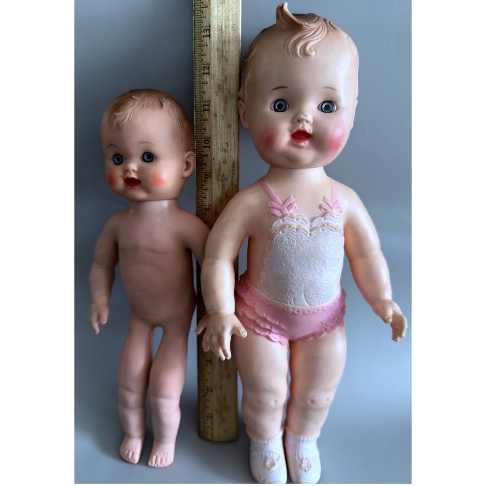 Vintage Pair Squeak Dolls for Parts / Repair 1956 Sun and 1960s Viceroy VS Doll - Picture 3 of 10